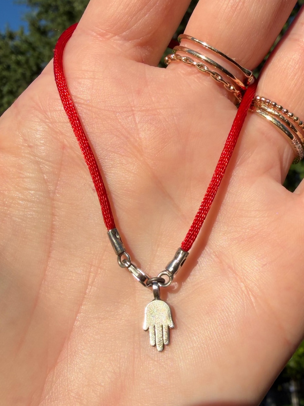Red string hamsa bracelet